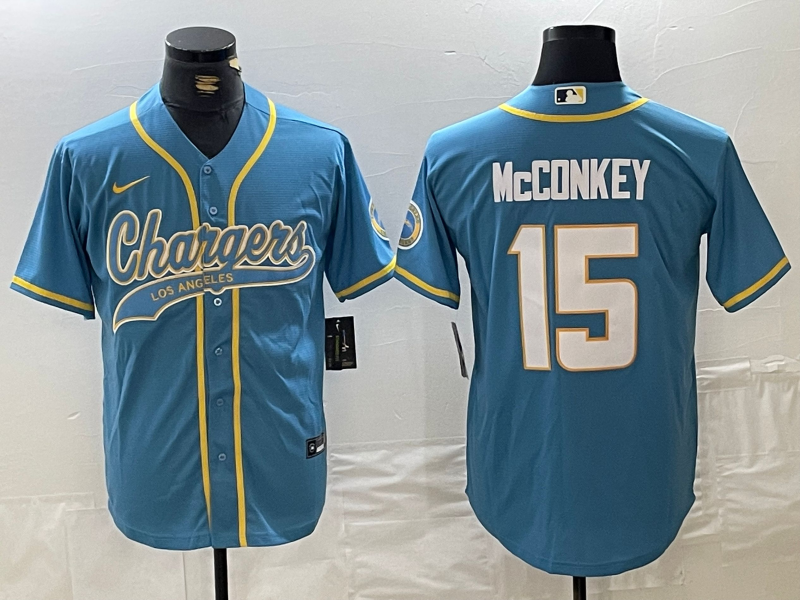 Men's Los Angeles Chargers Ladd McConkey #15 Powder Blue Jersey